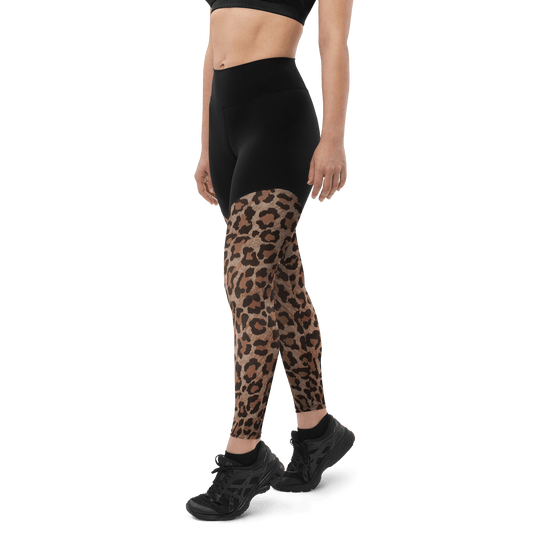 Thar Desert Leopard - Compression Sports Leggings - Sports Leggings - GYMLEGGS LLC