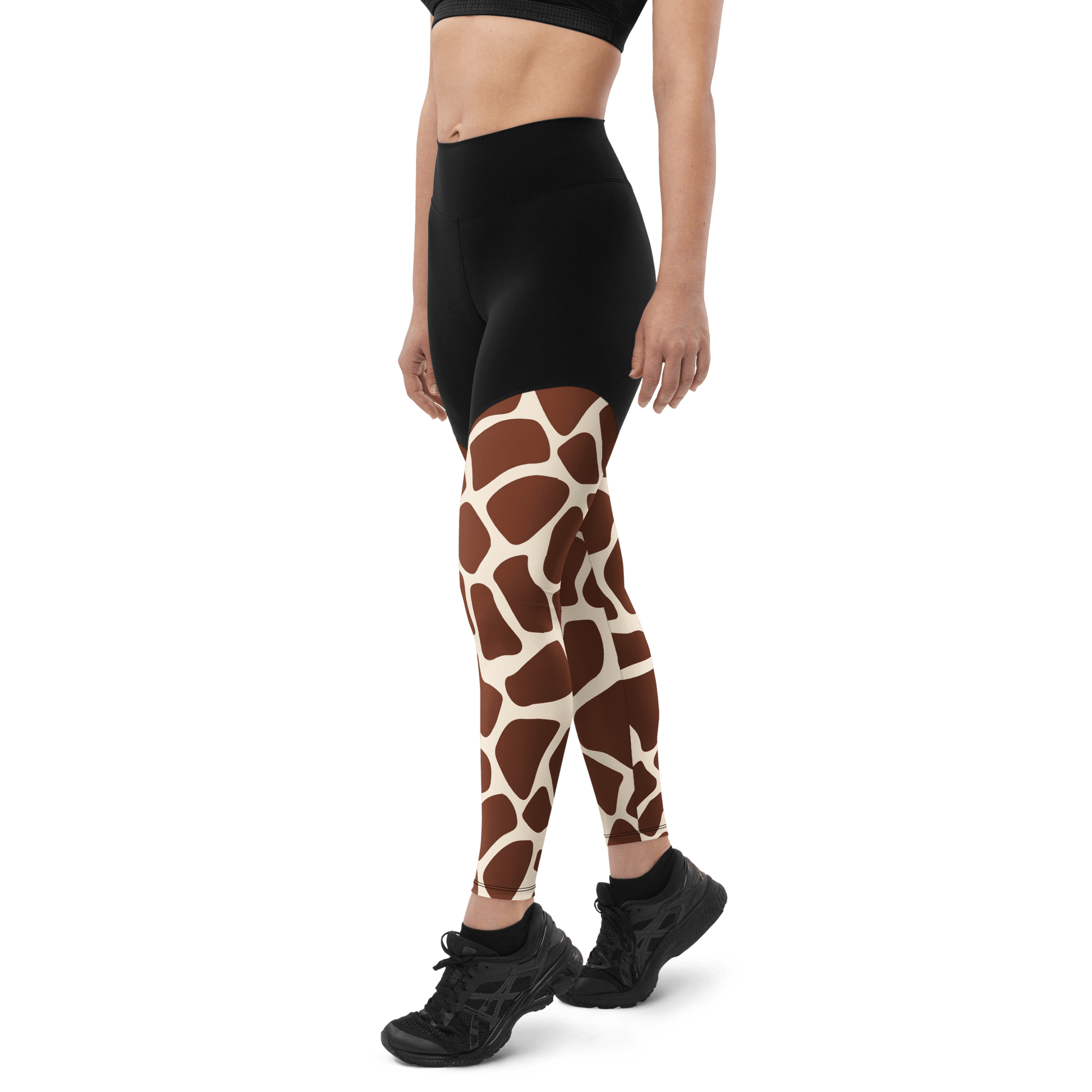 Luangwa Giraffe - Compression Sports Leggings - Sports Leggings - GYMLEGGS LLC