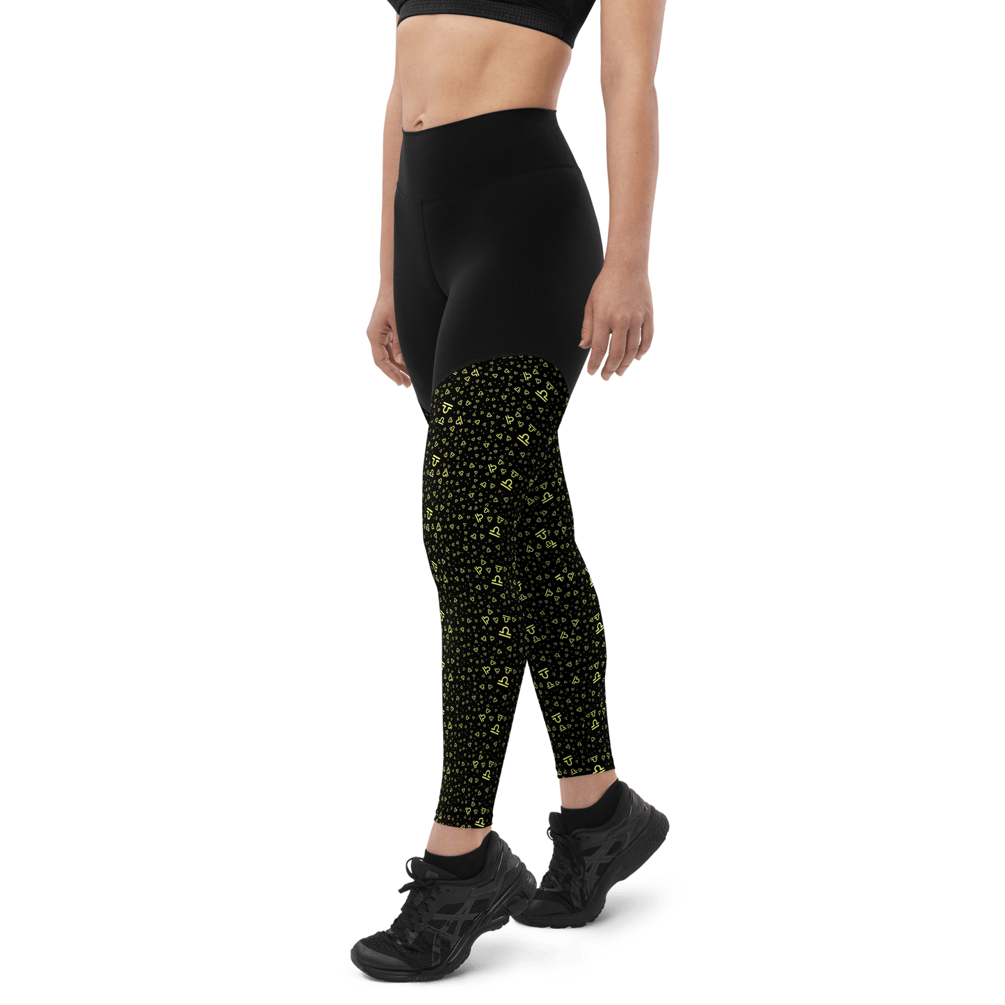 Zodiac Libra Black - Compression Sports Leggings - Sports Leggings - GYMLEGGS LLC