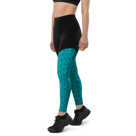 Queen Parrotfish Scales - Compression Sports Leggings - Sports Leggings - GYMLEGGS LLC