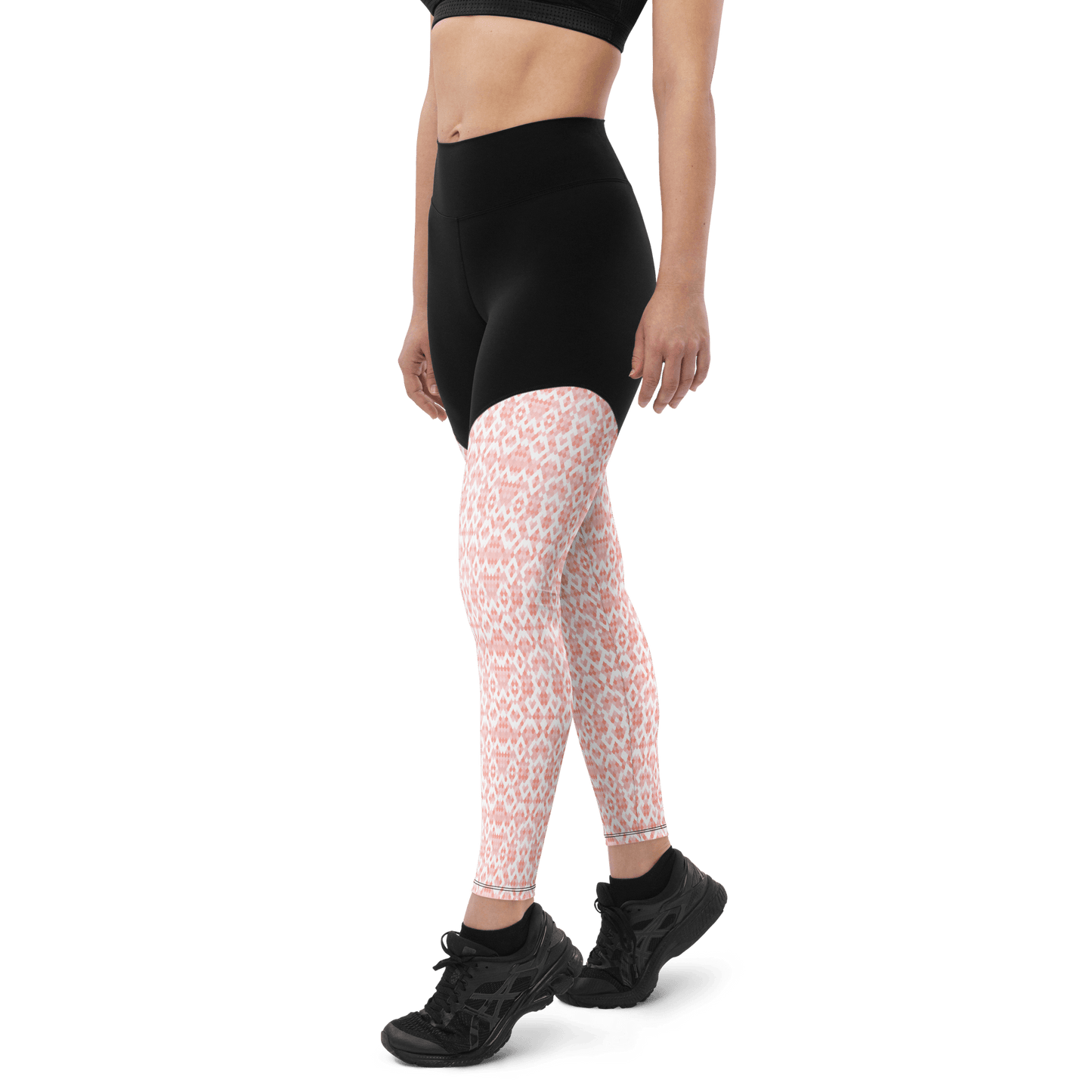 Pink Angelfish Scales - Compression Sports Leggings - Sports Leggings - GYMLEGGS LLC