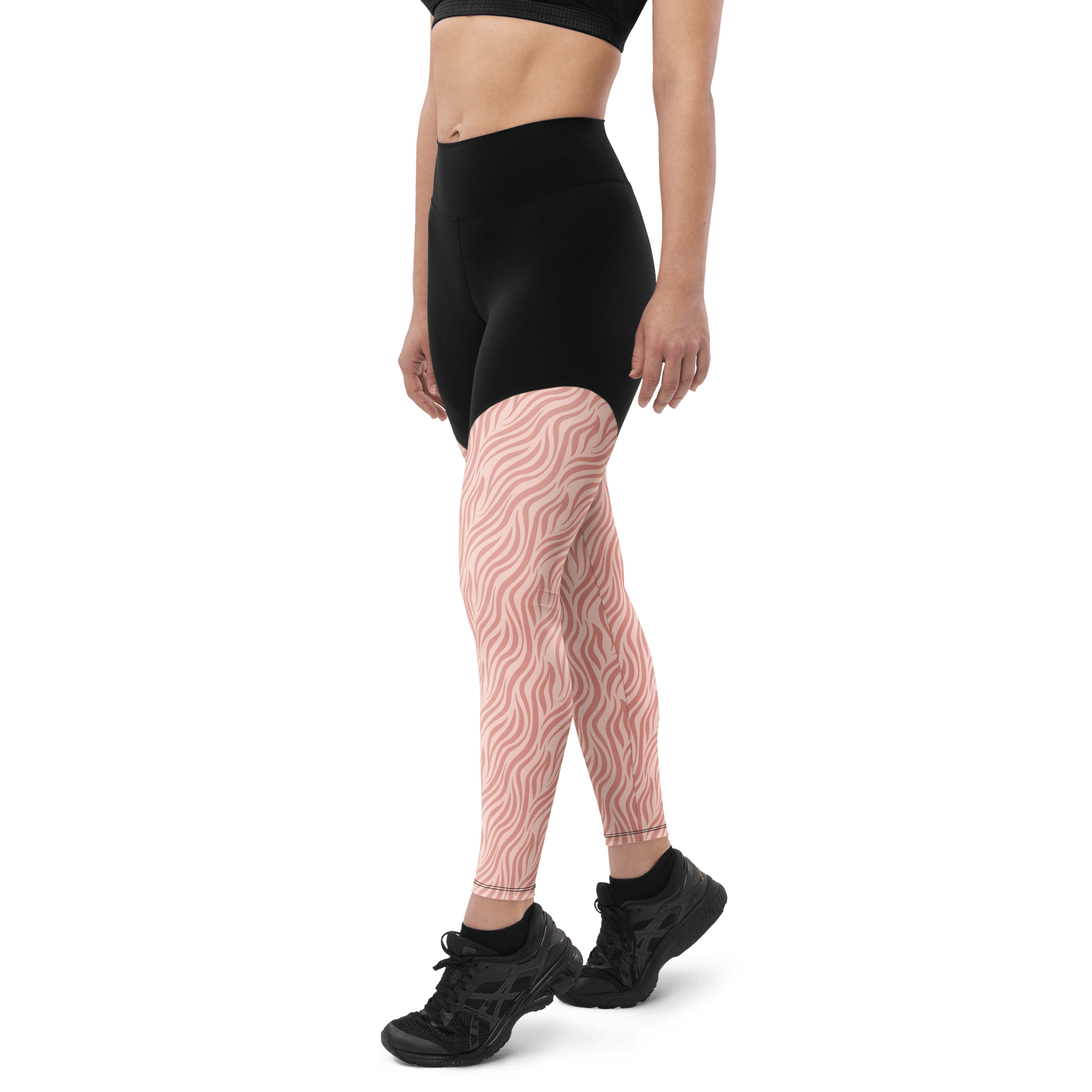 Pink Malayan Tiger - Compression Sports Leggings - Sports Leggings - GYMLEGGS LLC