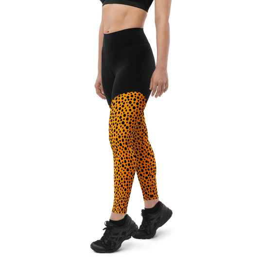 North Western Cheetah - Compression Sports Leggings - Sports Leggings - GYMLEGGS LLC