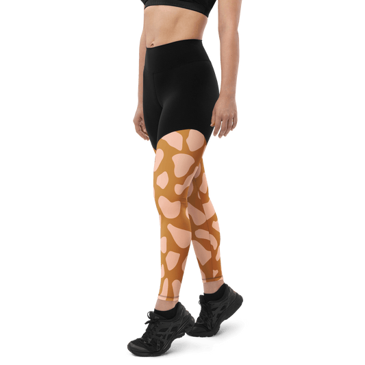 Nubian Giraffe - Compression Sports Leggings - Sports Leggings - GYMLEGGS LLC