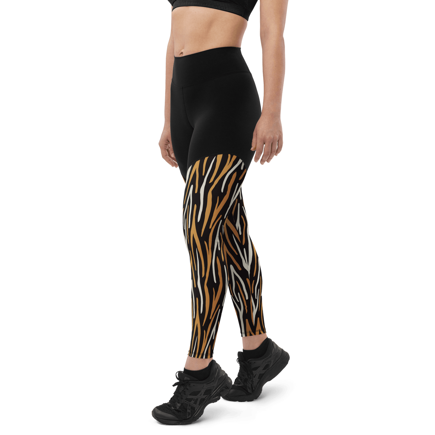 White Bali Tiger - Compression Sports Leggings - Sports Leggings - GYMLEGGS LLC