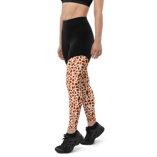 Albino Arabian Leopard - Compression Sports Leggings - Sports Leggings - GYMLEGGS LLC