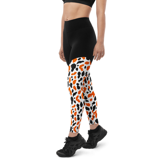 Abstract Cow Spots - Compression Sports Leggings - Sports Leggings - GYMLEGGS LLC