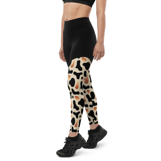 Sahara Desert Cow - Compression Sports Leggings - Sports Leggings - GYMLEGGS LLC