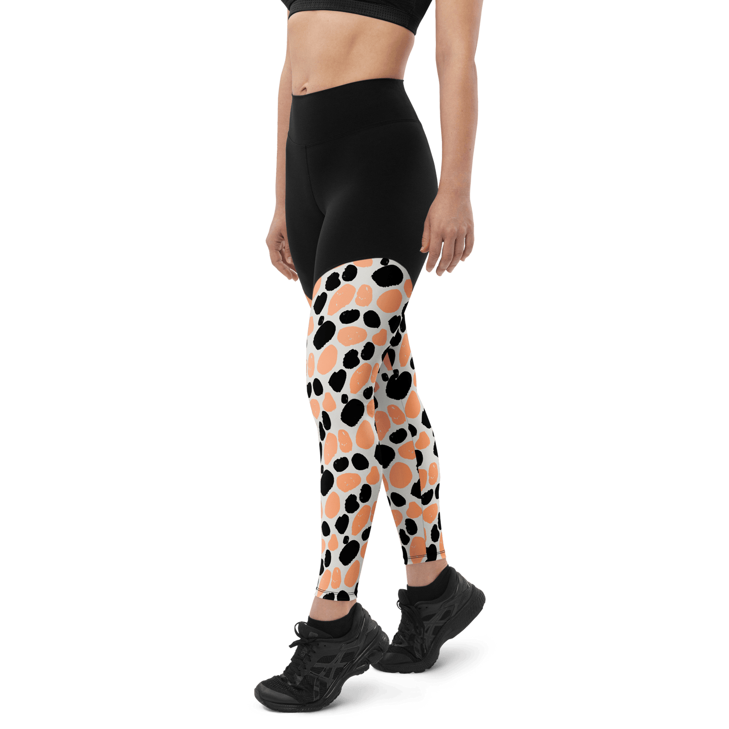 Peachy Albino Cow - Compression Sports Leggings - Sports Leggings - GYMLEGGS LLC