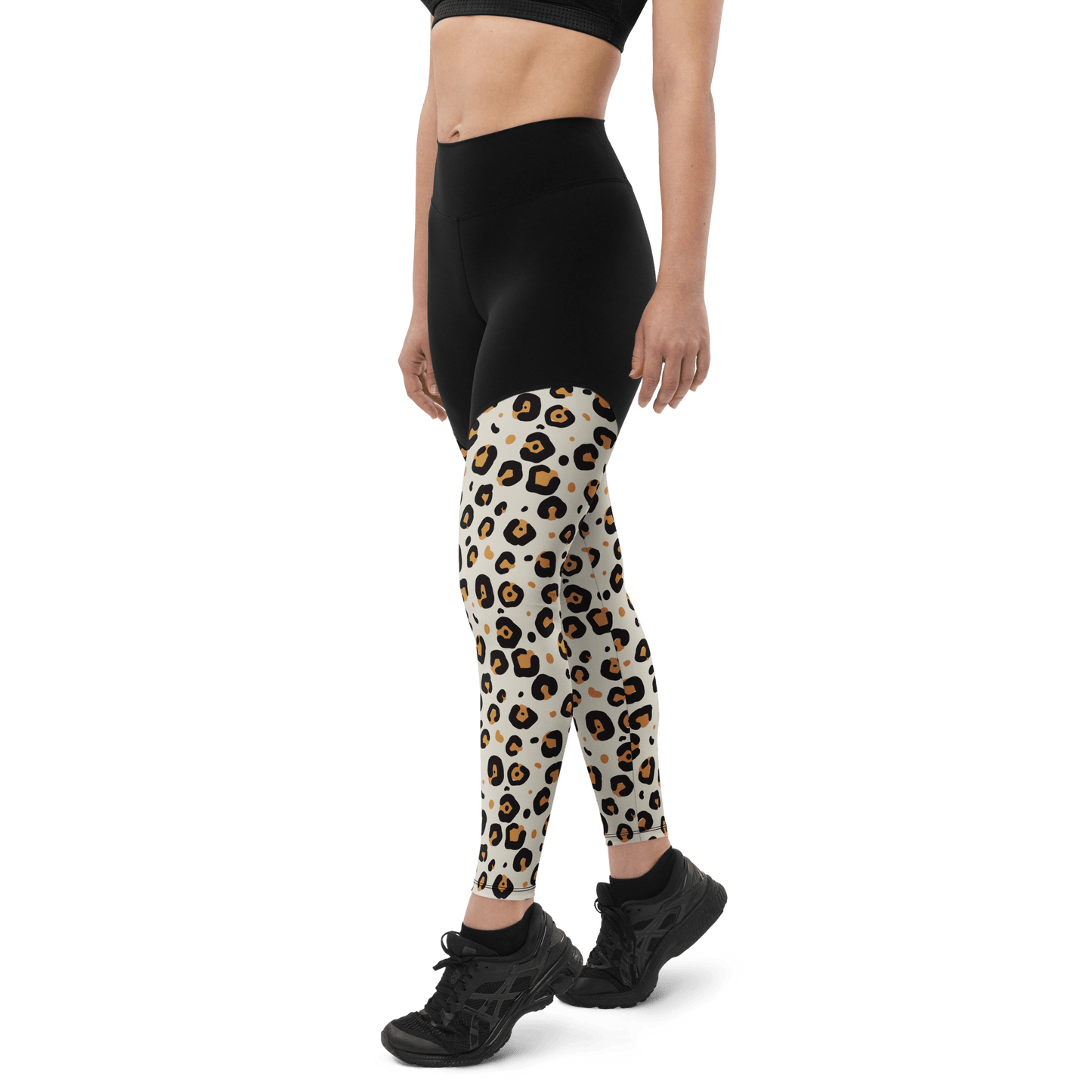 Gold Albino Leopard - Compression Sports Leggings - Sports Leggings - GYMLEGGS LLC