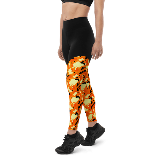 Forest Fire Cow - Compression Sports Leggings - Sports Leggings - GYMLEGGS LLC