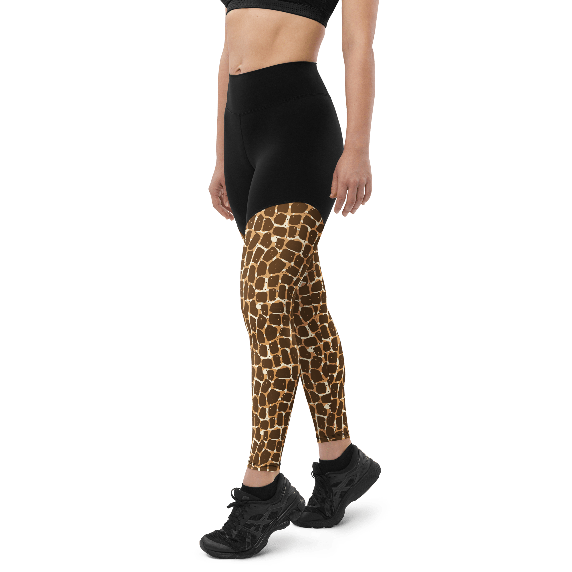 Charcoal Leopard Sports Bra And Legging Set - Sunny Angela