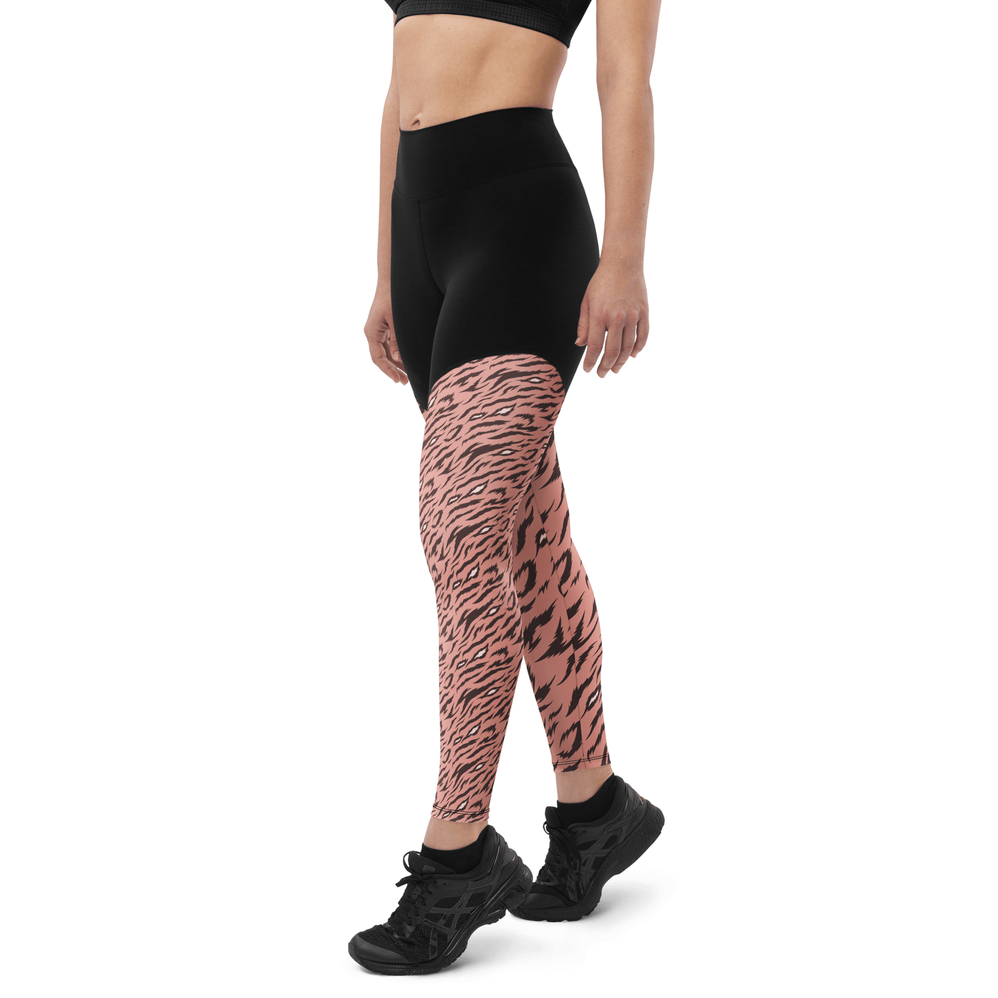 Siberian Rose Tiger - Compression Sports Leggings - Sports Leggings - GYMLEGGS LLC