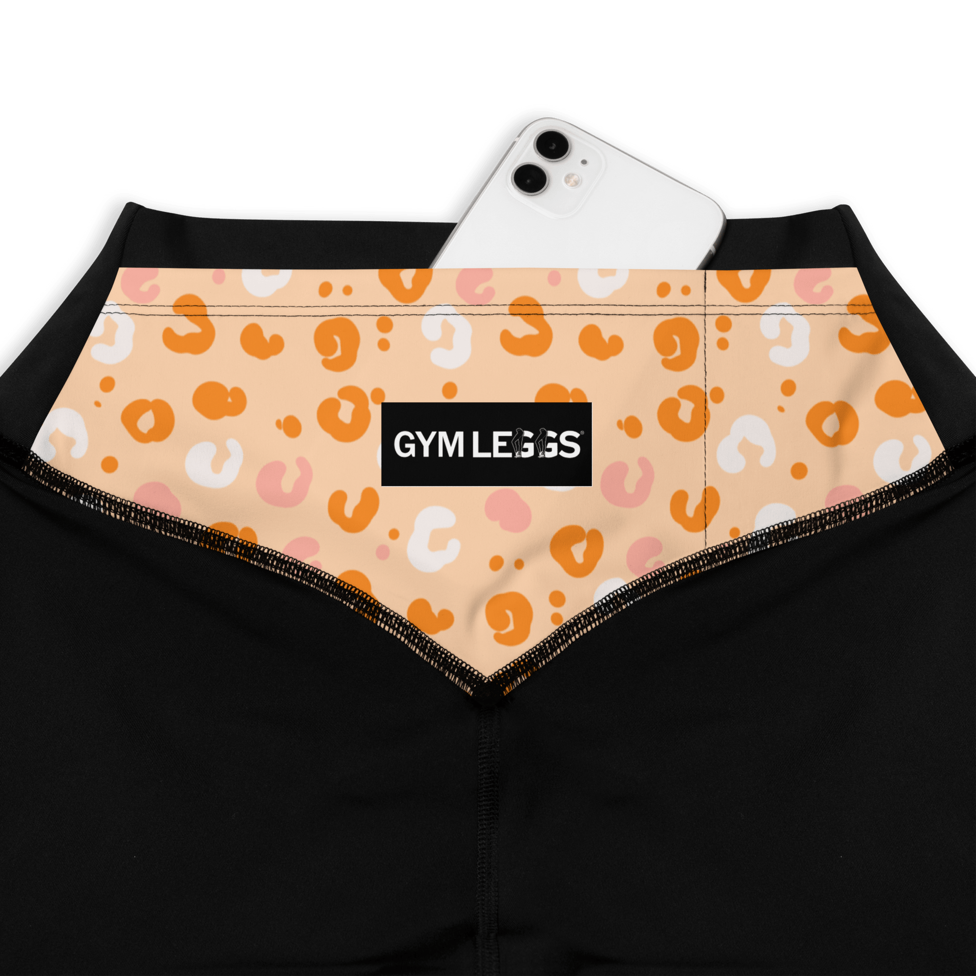 Peachy Cheetah - Compression Sports Leggings - Sports Leggings - GYMLEGGS LLC