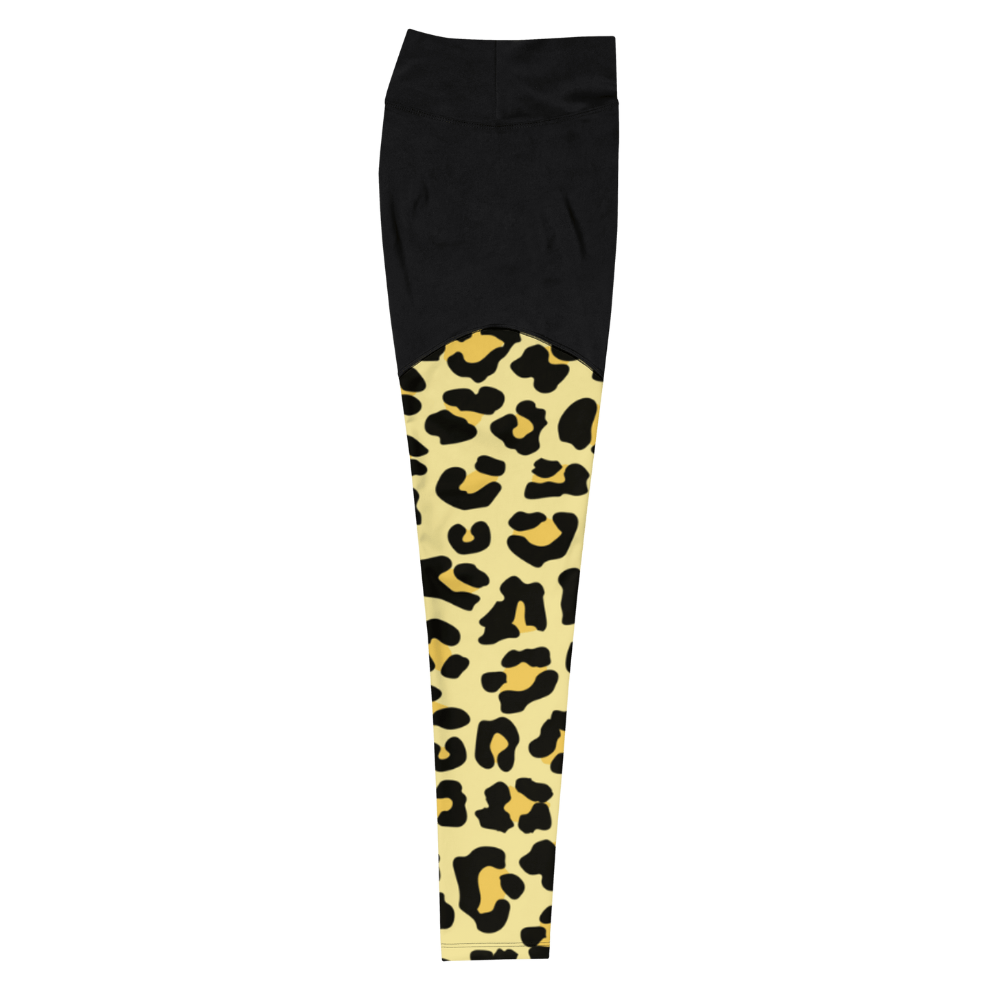 Yellow Desert Cheetah - Compression Sports Leggings - Sports Leggings - GYMLEGGS LLC