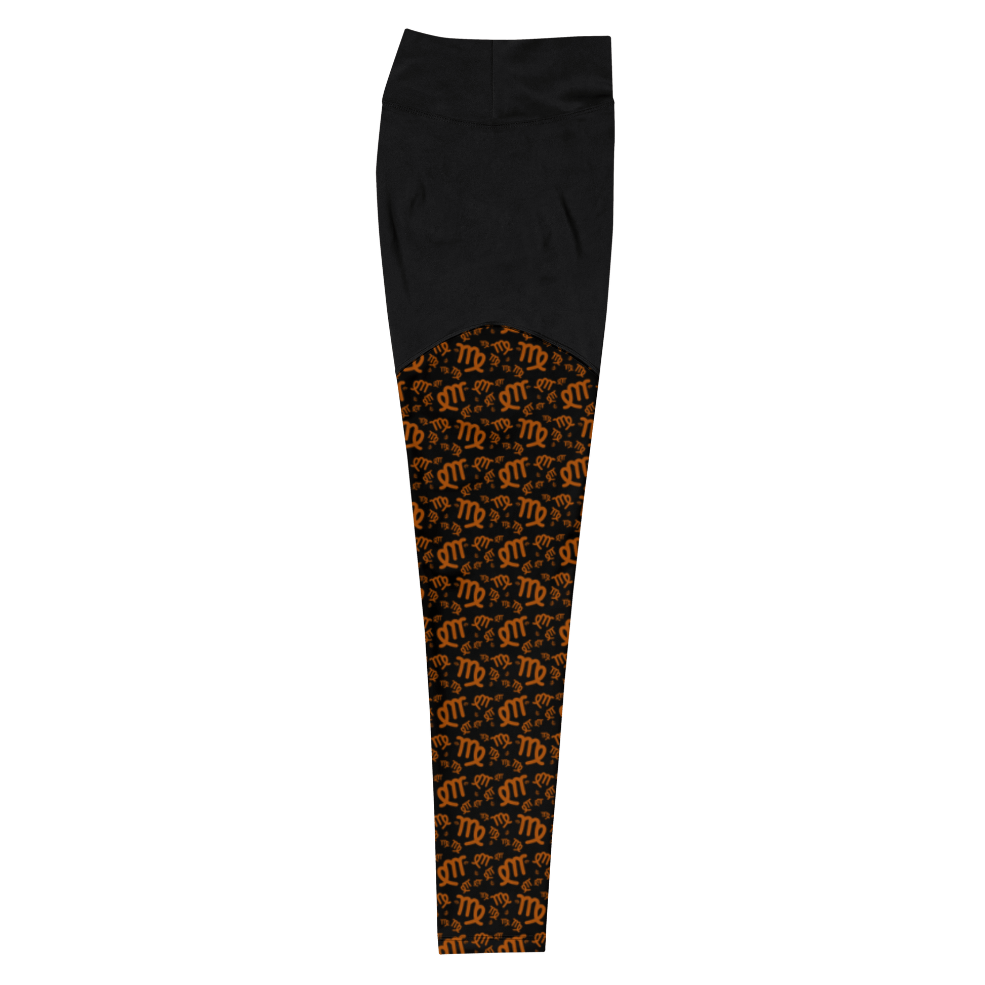 Zodiac Virgo Black - Compression Sports Leggings - Sports Leggings - GYMLEGGS LLC