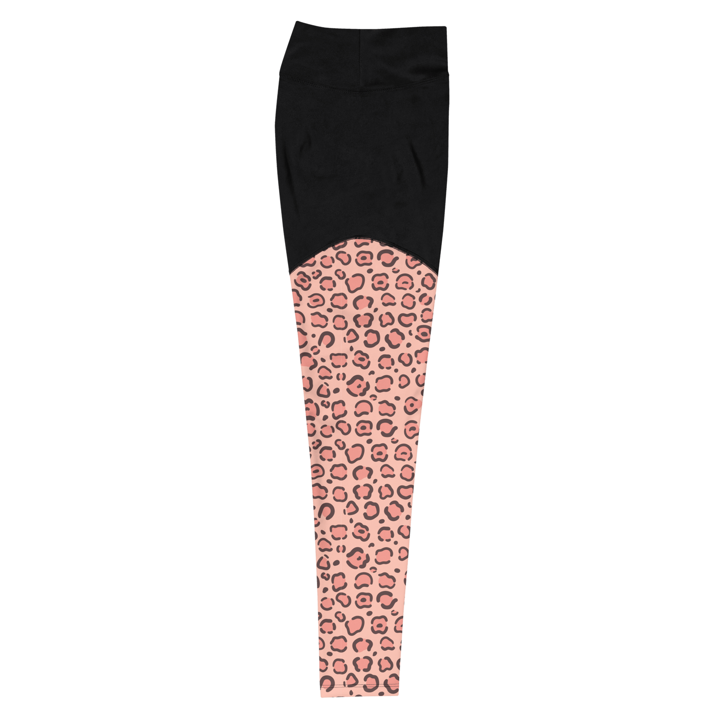 Pink Amur Leopard - Compression Sports Leggings - Sports Leggings - GYMLEGGS LLC