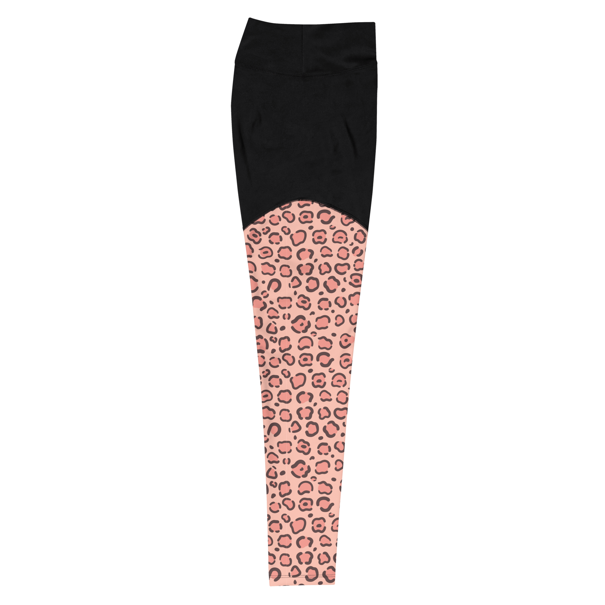 Pink Amur Leopard - Compression Sports Leggings - Sports Leggings - GYMLEGGS LLC