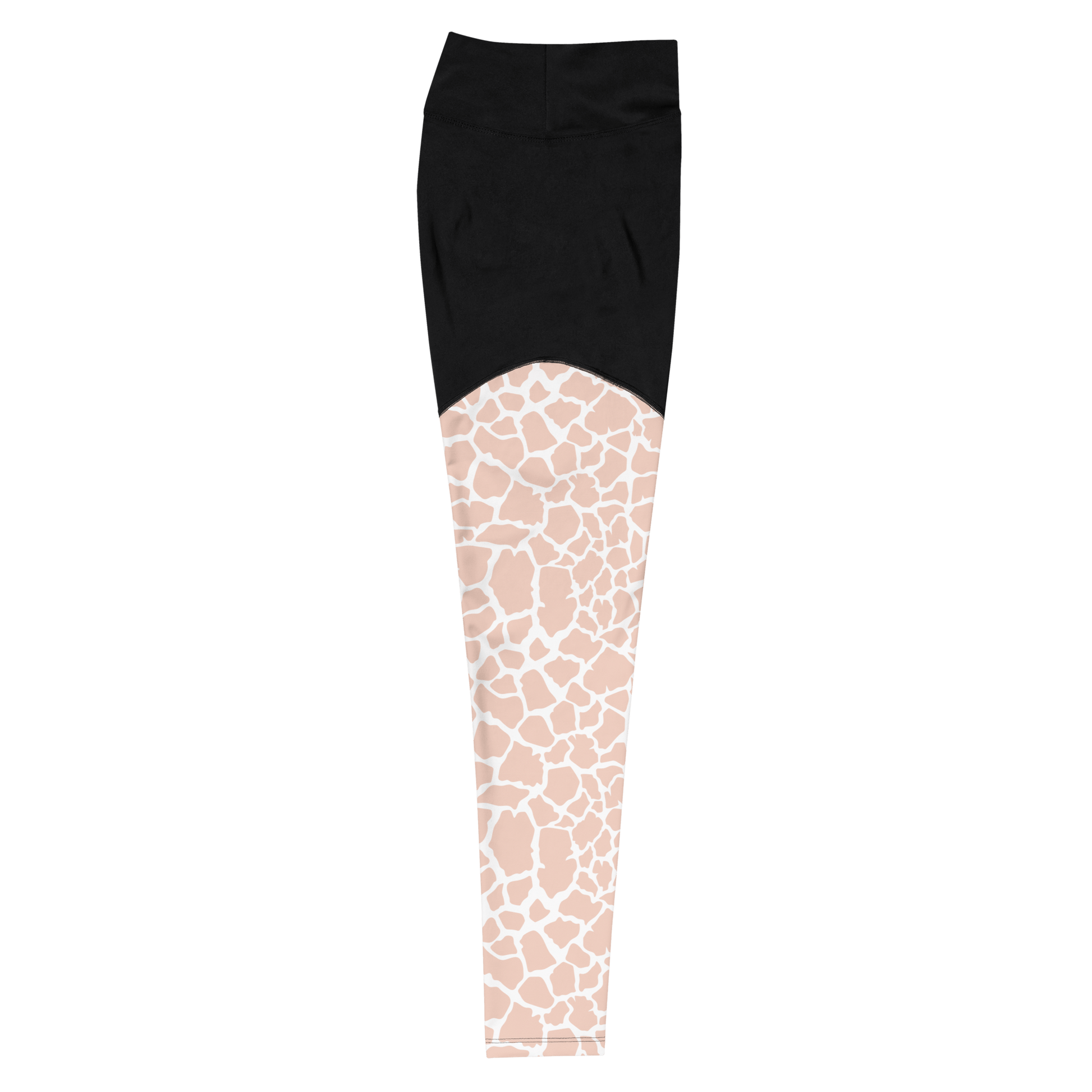 Pink Angolan Giraffe - Compression Sports Leggings - Sports Leggings - GYMLEGGS LLC