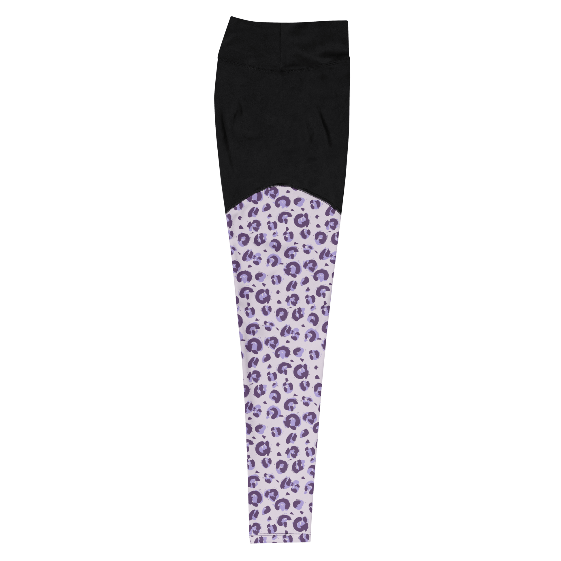 Violet African Cheetah - Compression Sports Leggings - Sports Leggings - GYMLEGGS LLC