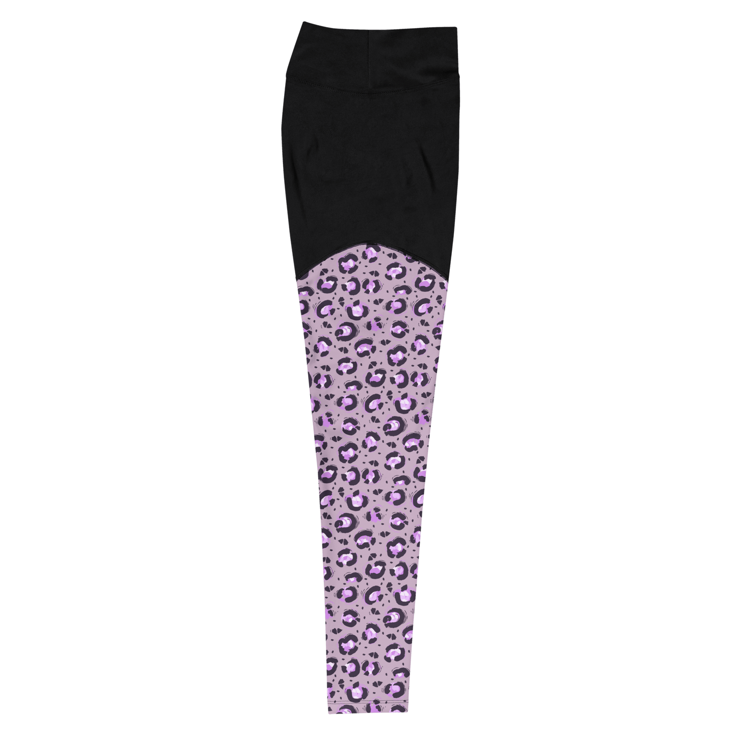 Purple African Cheetah - Compression Sports Leggings - Sports Leggings - GYMLEGGS LLC