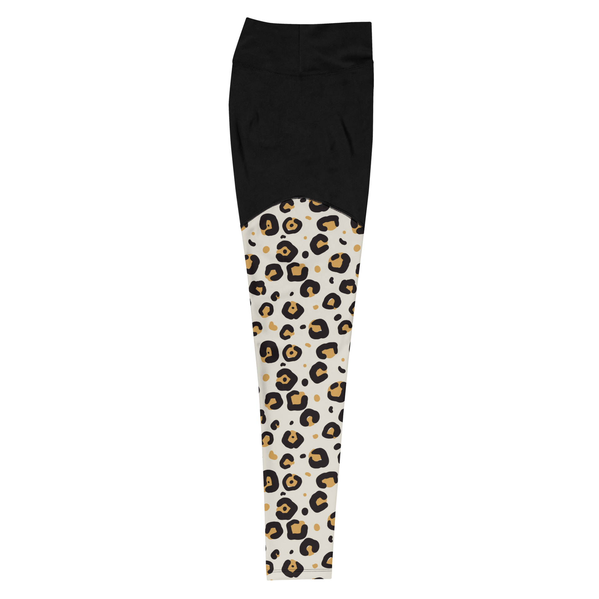 Gold Albino Leopard - Compression Sports Leggings - Sports Leggings - GYMLEGGS LLC