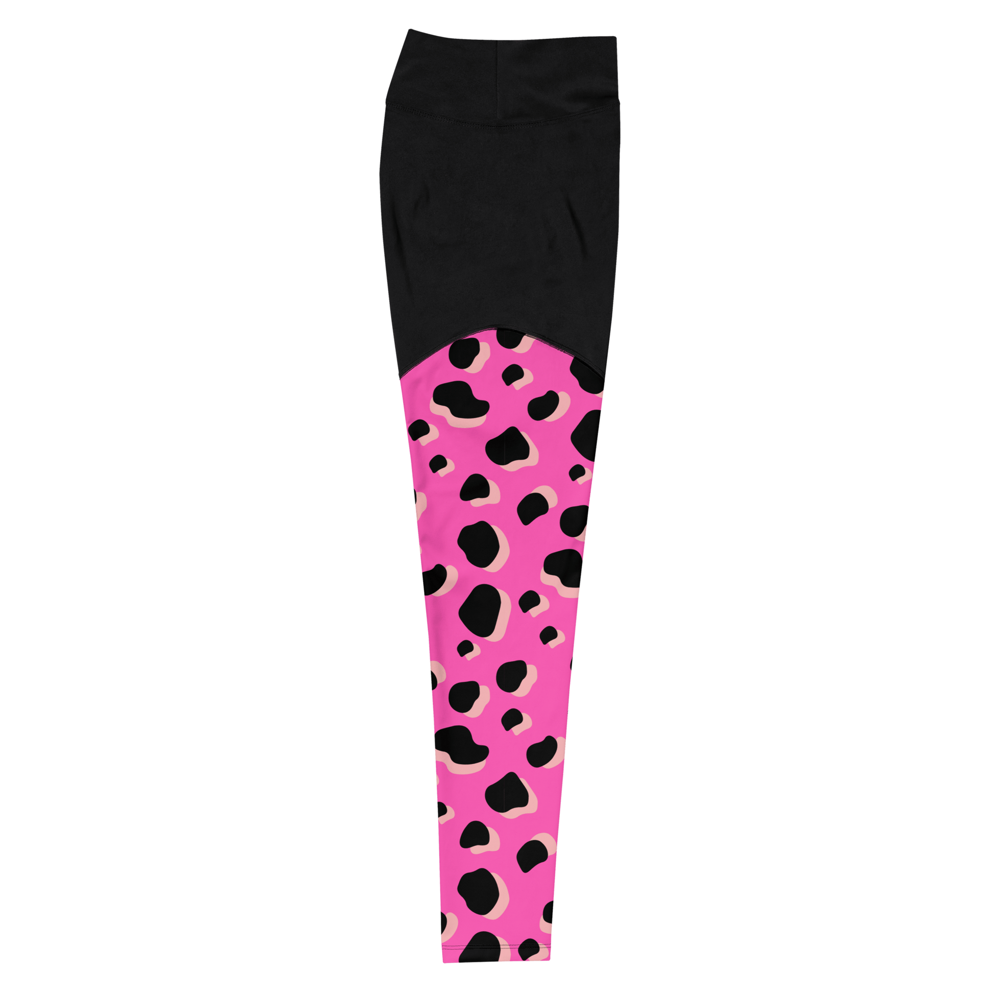 Pink Cow - Compression Sports Leggings - Sports Leggings - GYMLEGGS LLC