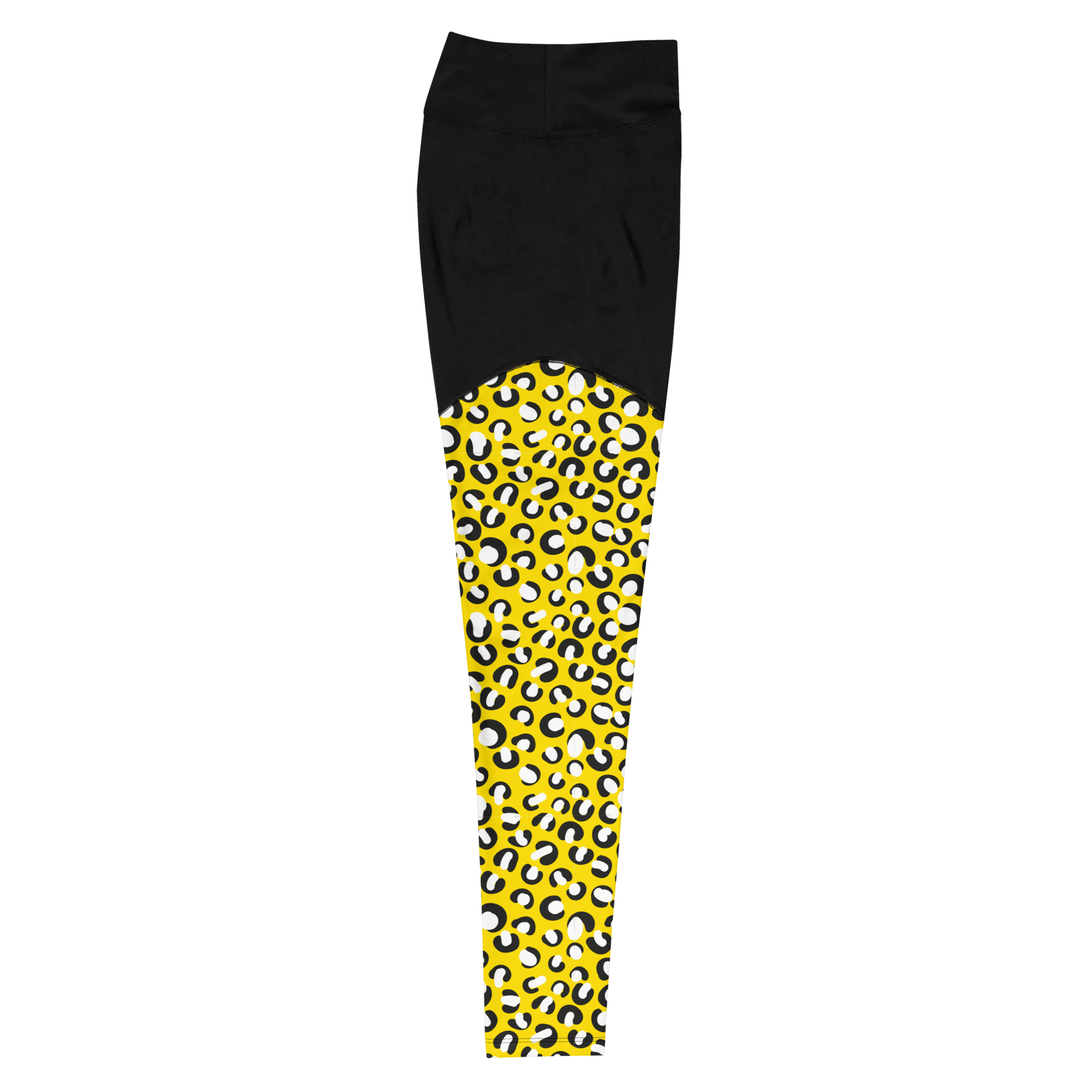 Yellow Cheetah - Compression Sports Leggings - Sports Leggings - GYMLEGGS LLC