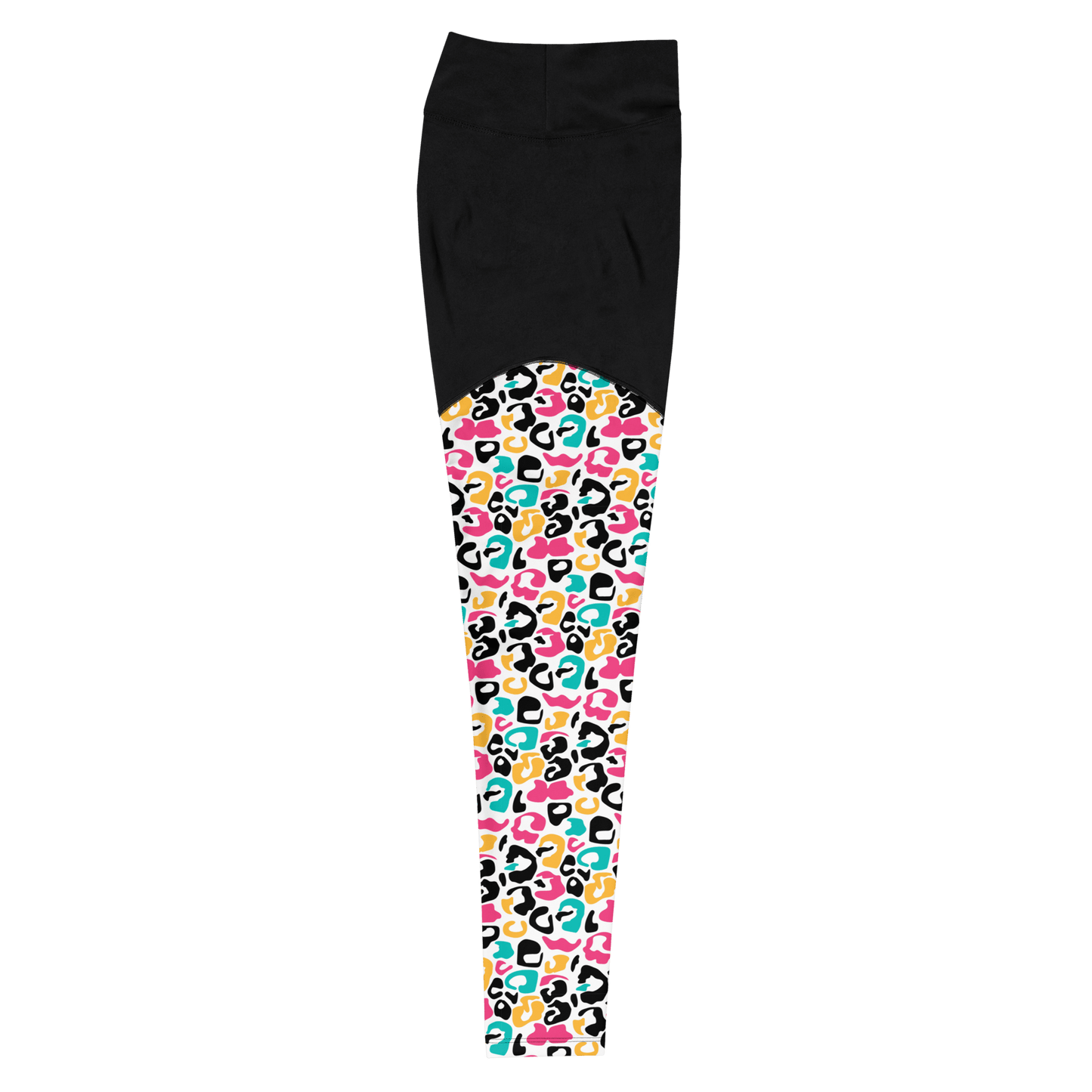 Abstract White Cheetah - Compression Sports Leggings - Sports Leggings - GYMLEGGS LLC