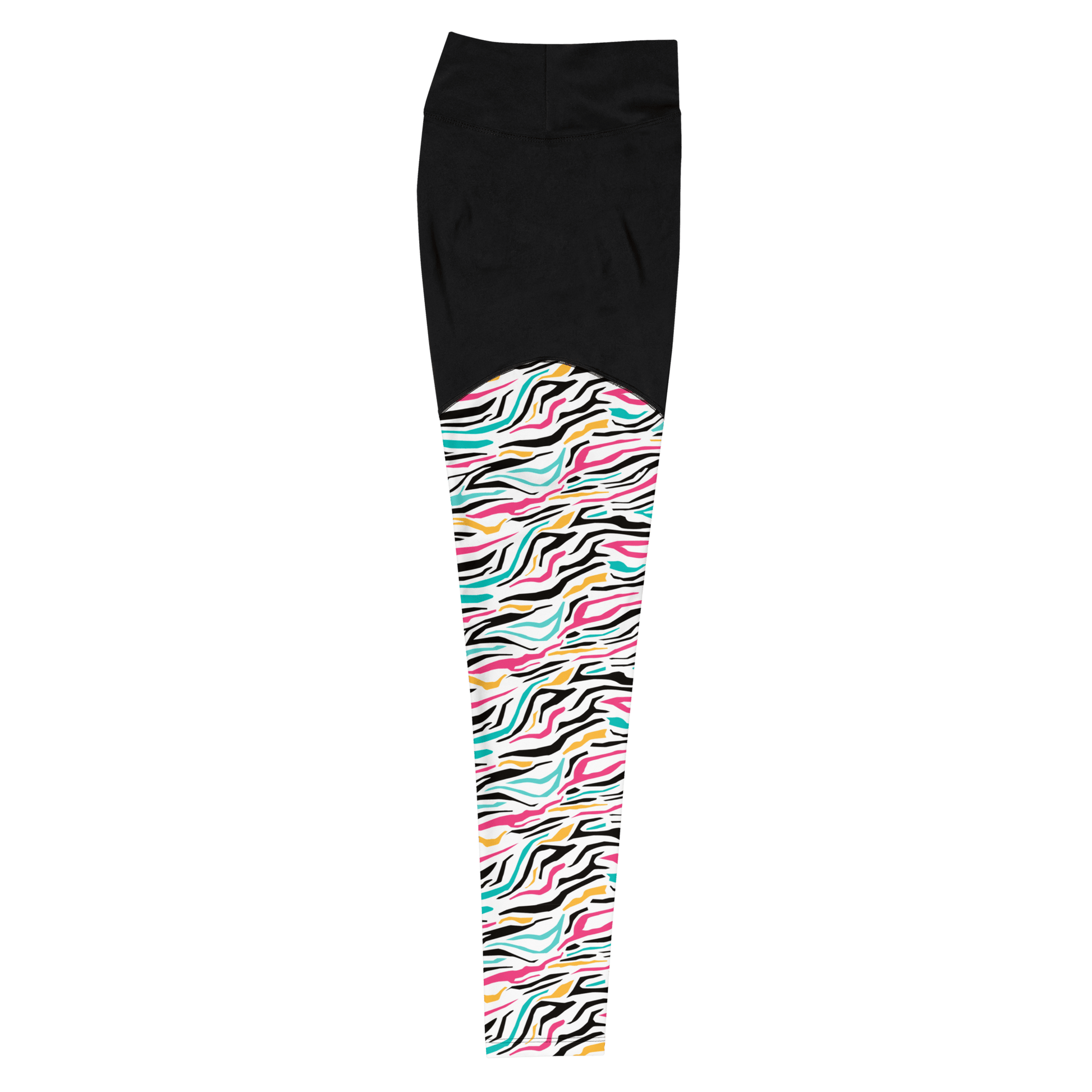 Inverse Abstract Tiger - Compression Sports Leggings - Sports Leggings - GYMLEGGS LLC