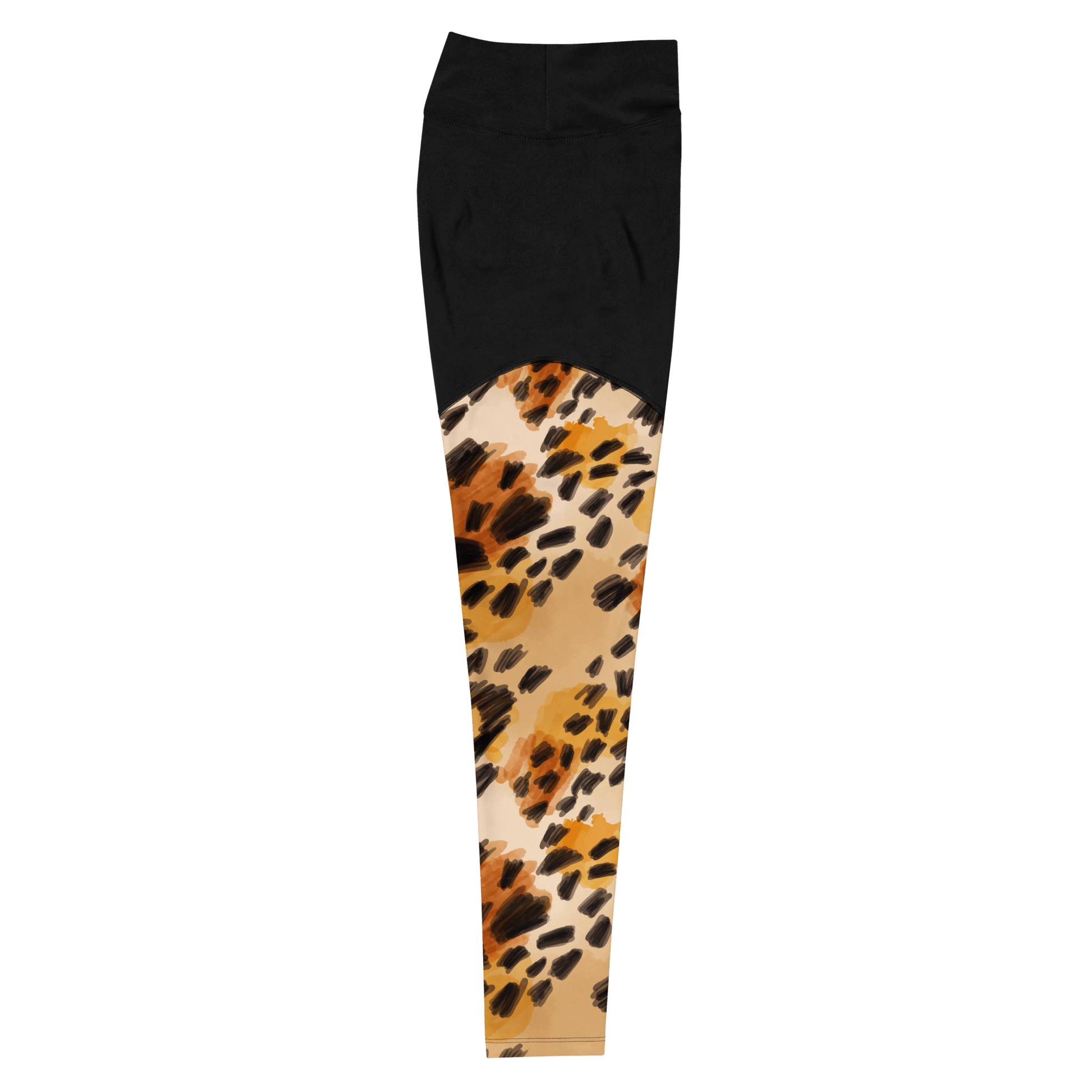 Sahara Desert Tigard Hybrid - Compression Sports Leggings - Sports Leggings - GYMLEGGS LLC